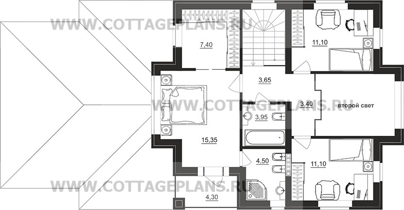 Поэтажные планы проект дома 75-67 общ. площадь 172,00 м2