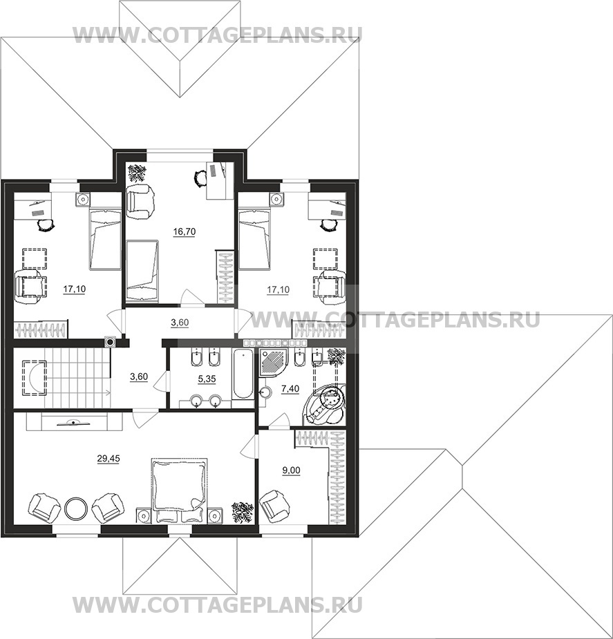 Поэтажные планы проект дома 78-93 общ. площадь 381,10 м2
