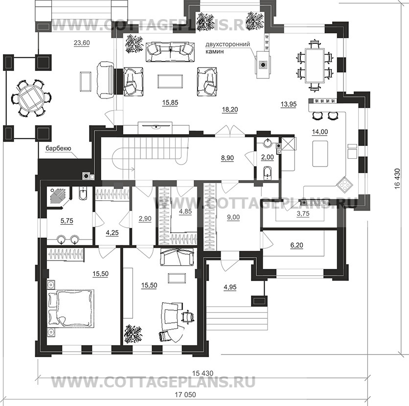 Поэтажные планы проект дома 203-04 общ. площадь 386,90 м2