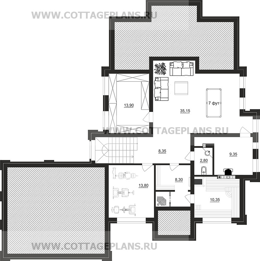 Поэтажные планы проект дома 101-94 общ. площадь 366,80 м2