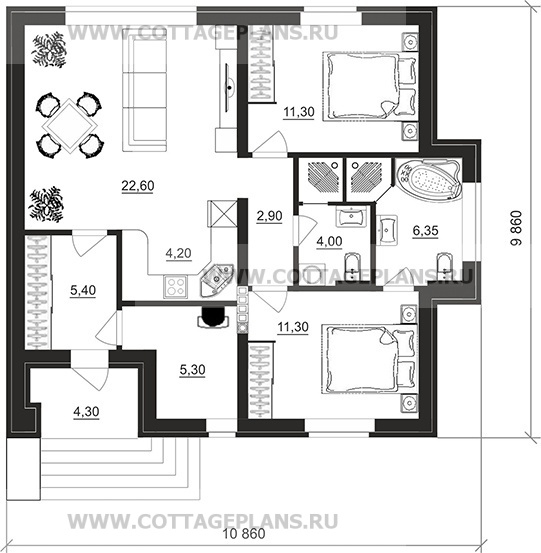 Поэтажные планы проект дома 27-89 общ. площадь 73,45 м2