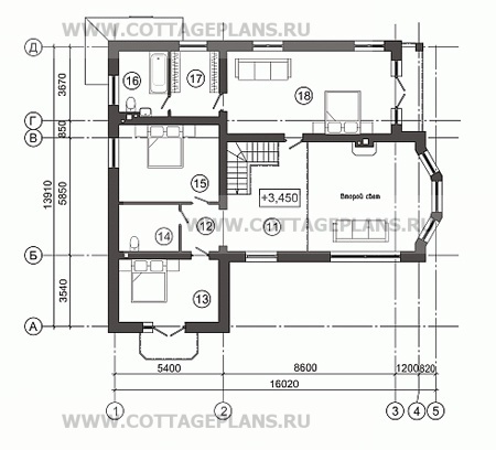 Поэтажные планы проект дома 58-02 общ. площадь 318,5 м2
