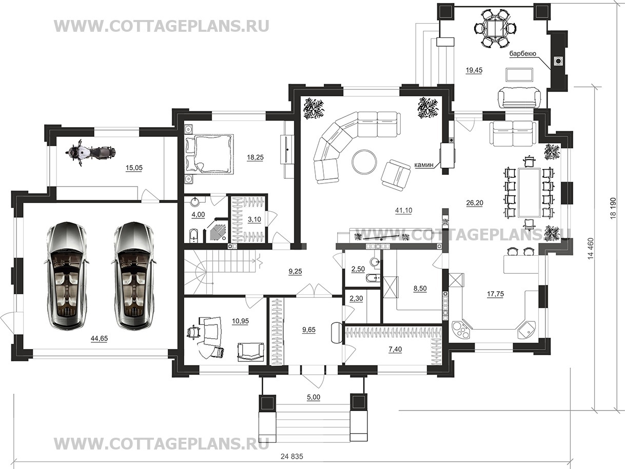 Поэтажные планы проект дома 105-03 общ. площадь 530,90 м2