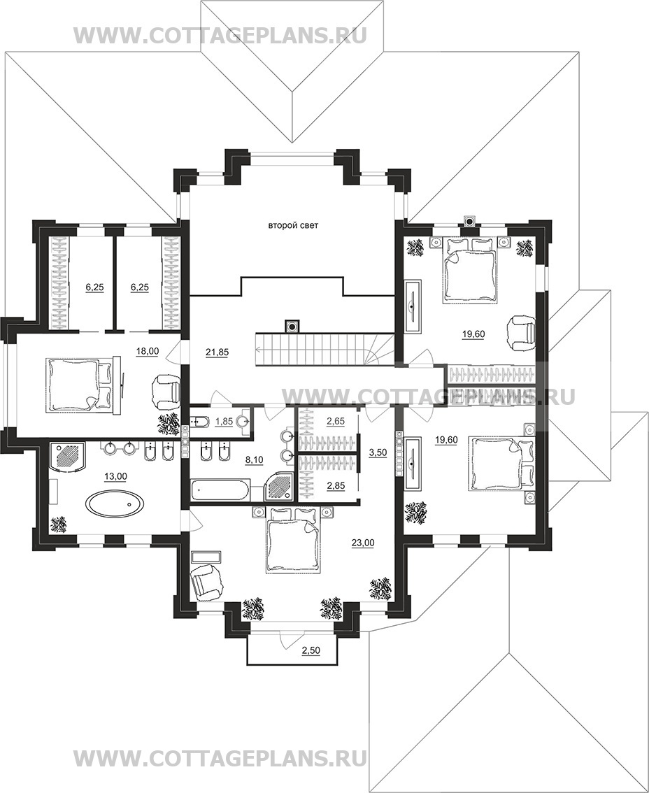 Поэтажные планы проект дома 201-31 общ. площадь 521,45 м2