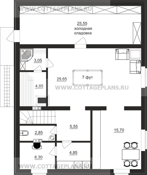 Поэтажные планы проект дома 14-71 общ. площадь 242,70 м2