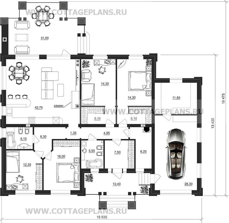 Поэтажные планы проект дома 27-72 общ. площадь 184,60 м2