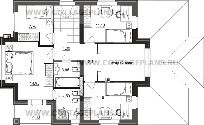 Поэтажные планы проект дома 201-50 общ. площадь 204,75 м2