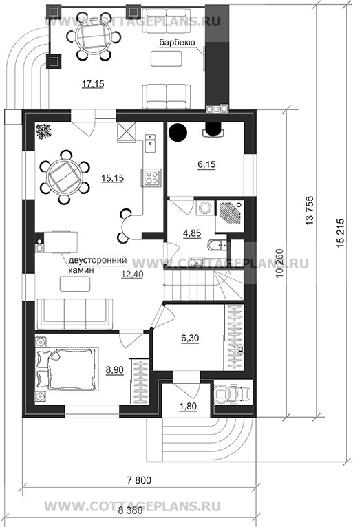 Поэтажные планы проект дома 204-75 общ. площадь 110,35 м2