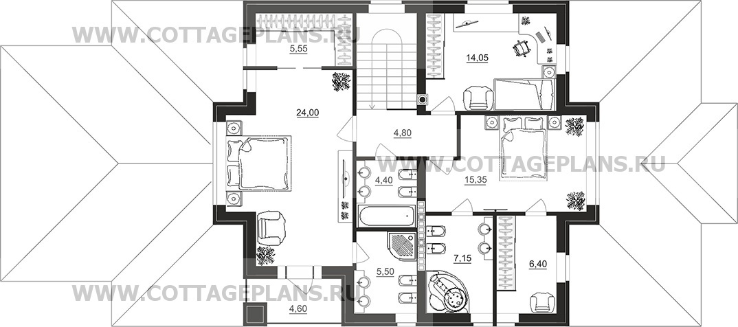 Поэтажные планы проект дома 71-91 общ. площадь 314,15 м2