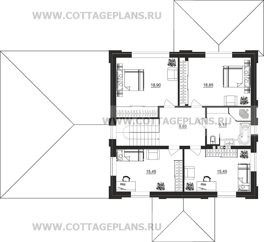 Поэтажные планы проект дома 206-55 общ. площадь 232,55м2