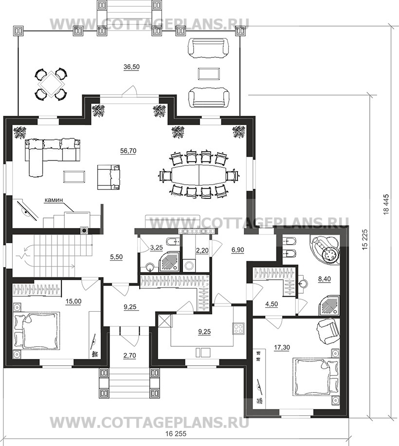 Поэтажные планы проект дома 78-05 общ. площадь 372,05м2