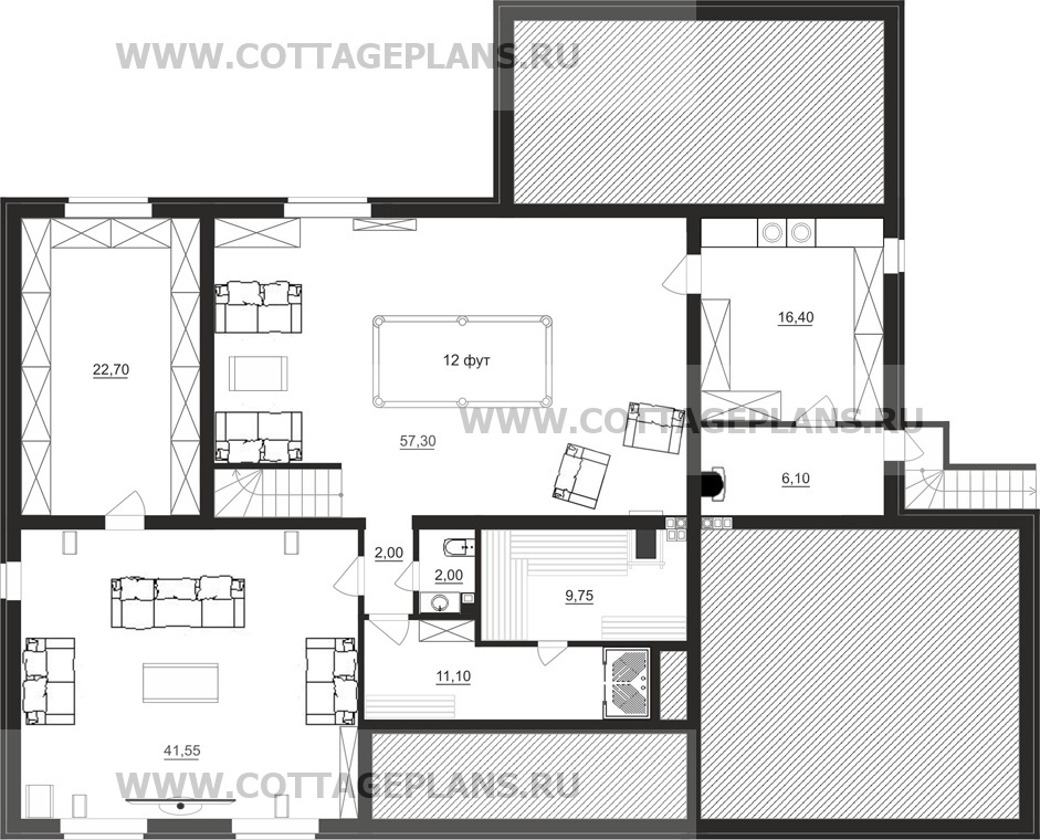 Поэтажные планы проект дома 15-56 общ. площадь 508,00 м2