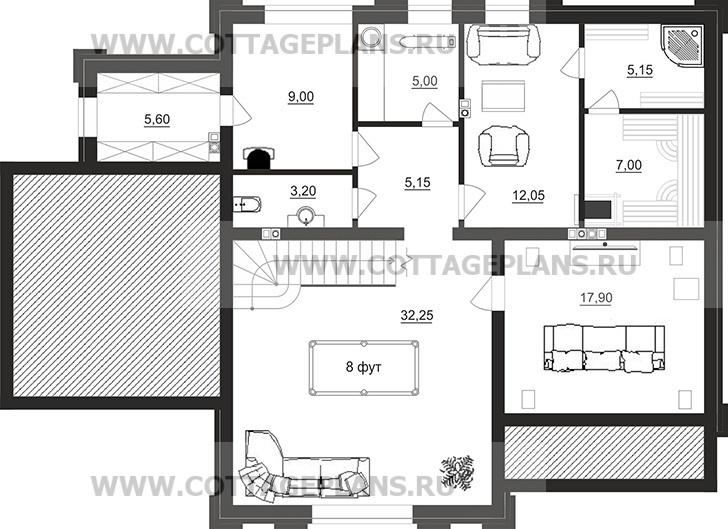 Поэтажные планы проект дома 105-14 общ. площадь 265,70 м2
