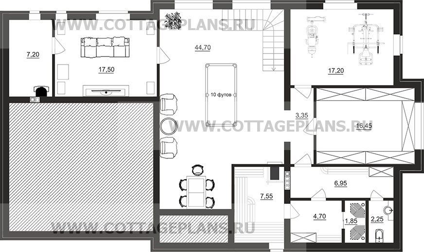 Поэтажные планы проект дома 28-50 общ. площадь 302,15 м2