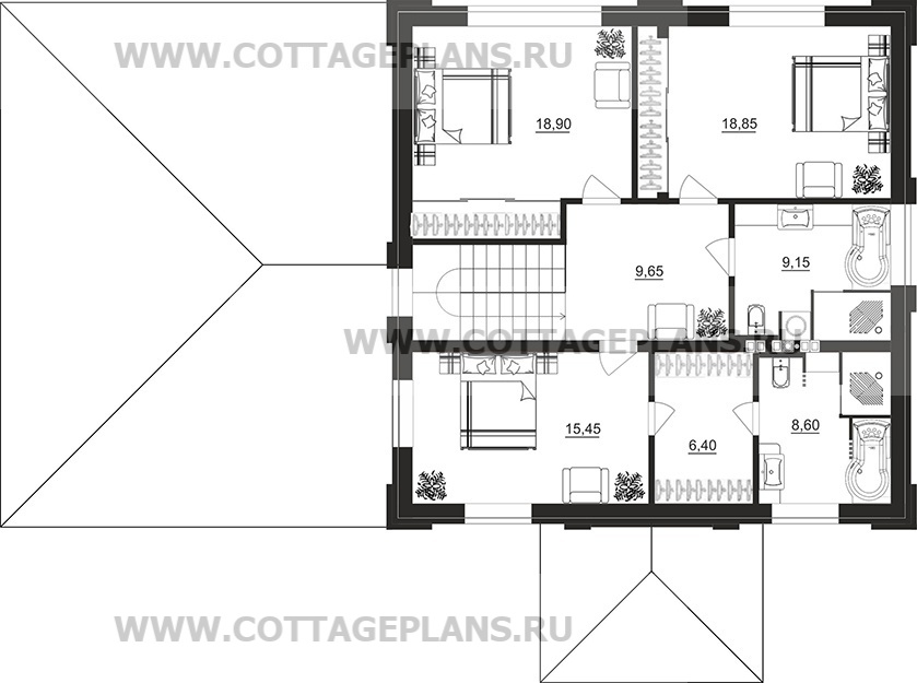Поэтажные планы проект дома 106-43 общ. площадь 217,75 м2