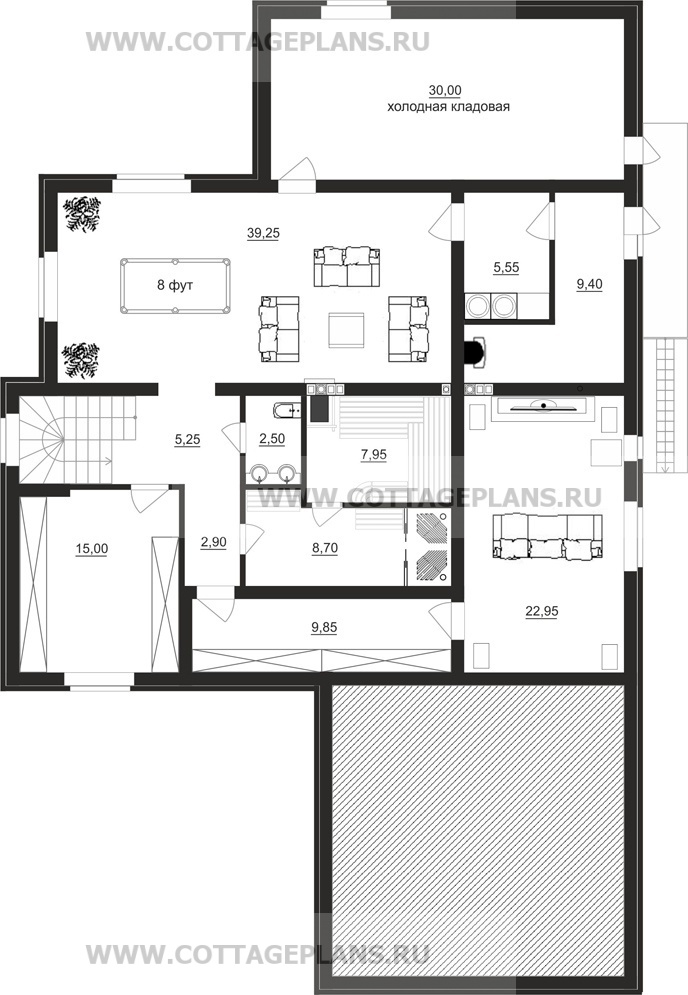 Поэтажные планы проект дома 84-10 общ. площадь 395,05 м2