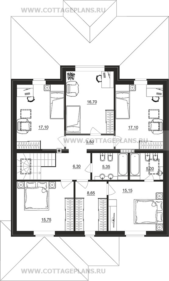 Поэтажные планы проект дома 206-26 общ. площадь 224,00 м2