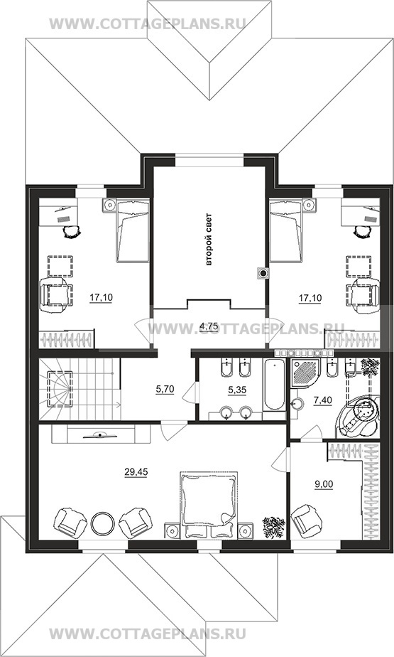 Поэтажные планы проект дома 101-02 общ. площадь 297,00 м2