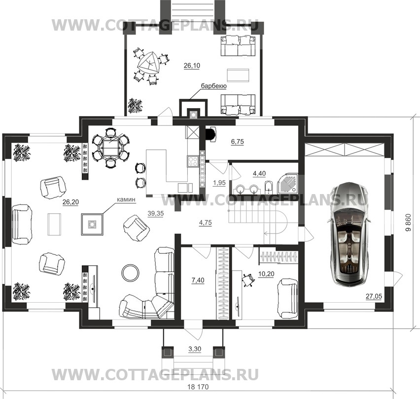 Поэтажные планы проект дома 71-47 общ. площадь 351,95 м2