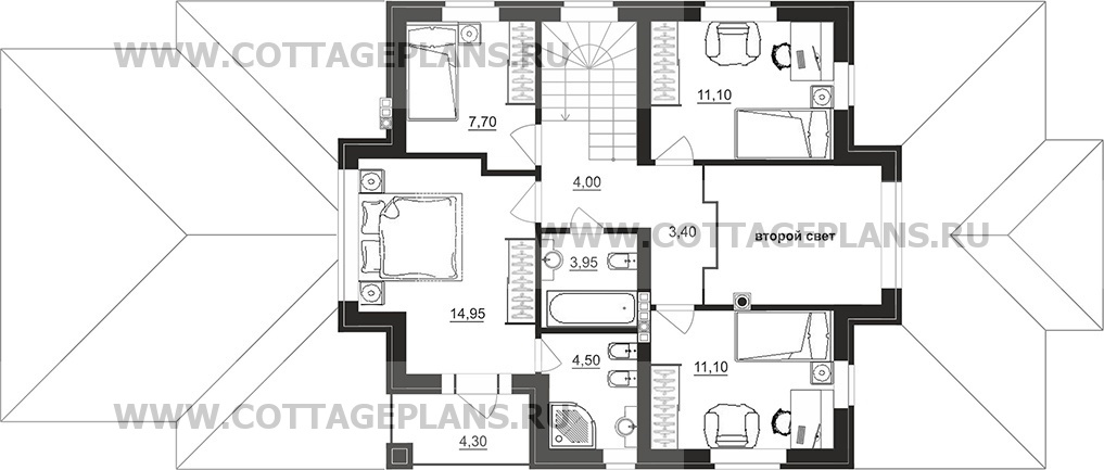 Поэтажные планы проект дома 74-95 общ. площадь 177,90 м2