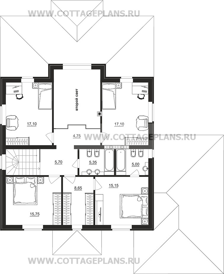 Поэтажные планы проект дома 78-11 общ. площадь 340,25м2