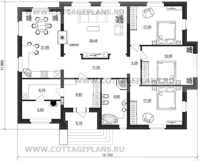Поэтажные планы проект дома 27-53 общ. площадь 146,65 м2