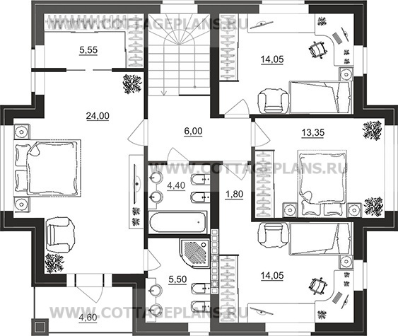 Поэтажные планы проект дома 71-86 общ. площадь 243,90 м2