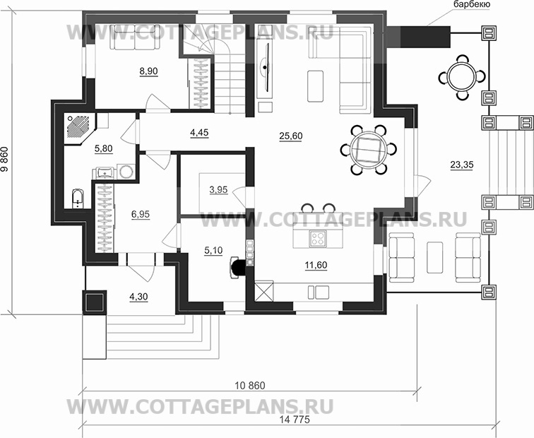 Поэтажные планы проект дома 100-41 общ. площадь 142,55 м2