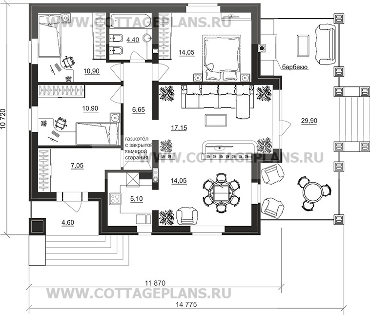 Поэтажные планы проект дома 90-35 общ. площадь 90,25 м2