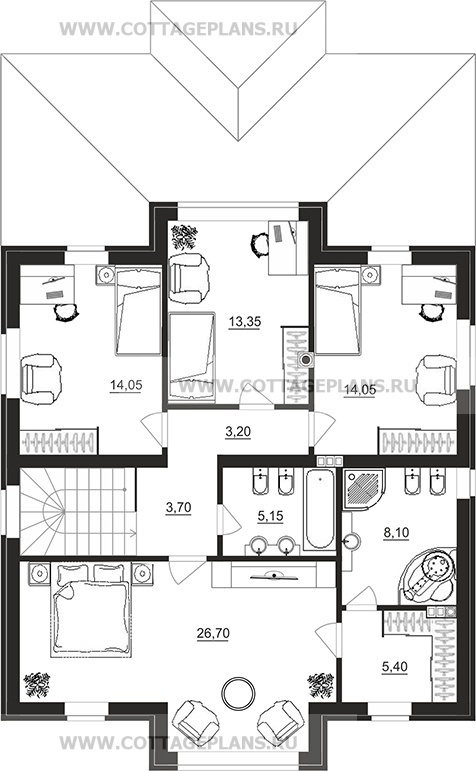 Поэтажные планы проект дома 29-48 общ. площадь 184,00 м2