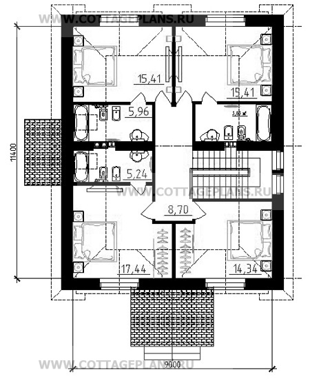 Поэтажные планы проект дома 15-50 общ. площадь 272,18 м2