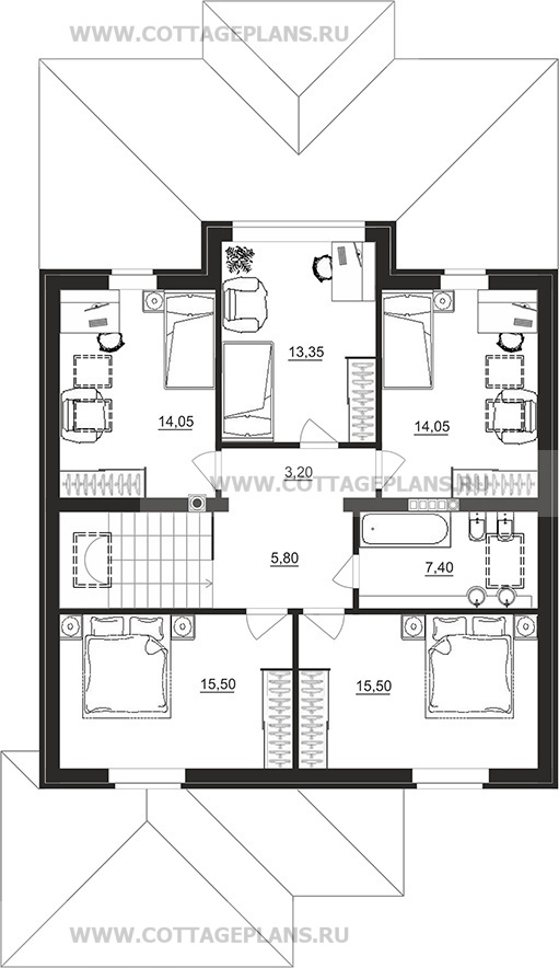 Поэтажные планы проект дома 77-89 общ. площадь 186,00 м2