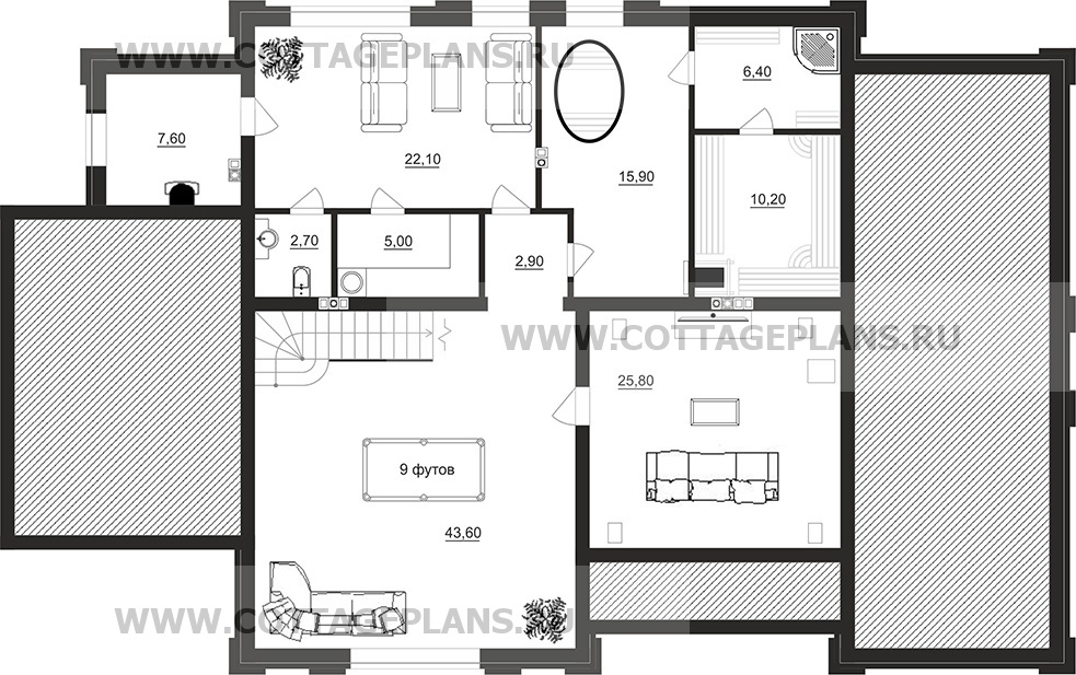 Поэтажные планы проект дома 205-13 общ. площадь 416,20 м2