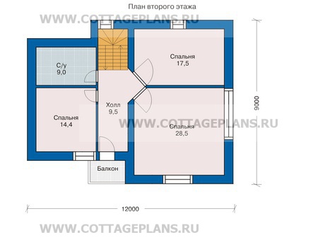 Поэтажные планы проект дома 51-48 общ. площадь 180,0м2