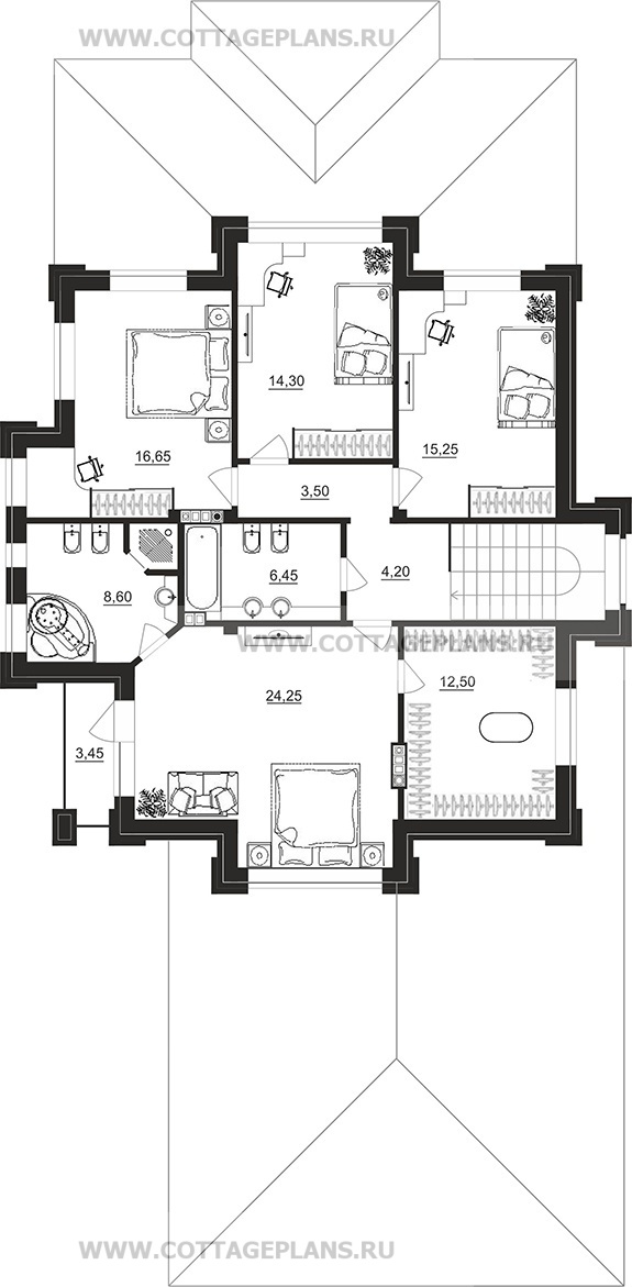 Поэтажные планы проект дома 200-85 общ. площадь 259,25 м2
