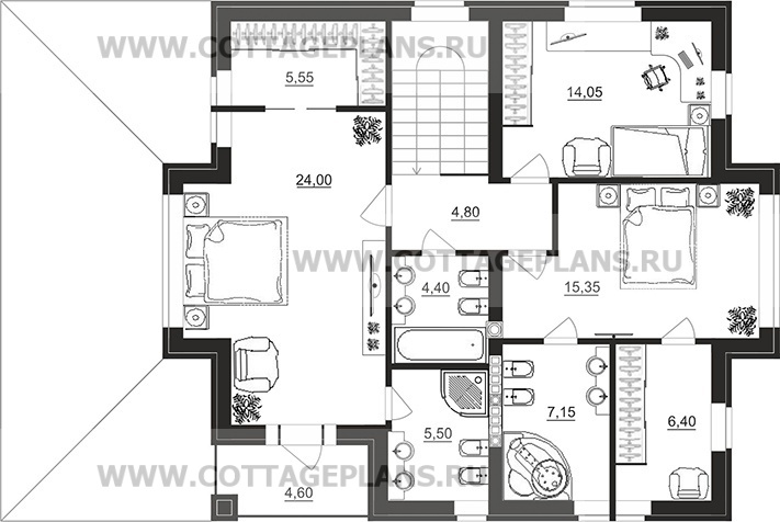 Поэтажные планы проект дома 71-97 общ. площадь 282,70 м2