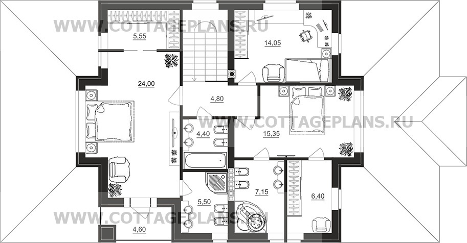 Поэтажные планы проект дома 92-84 общ. площадь 205,50 м2
