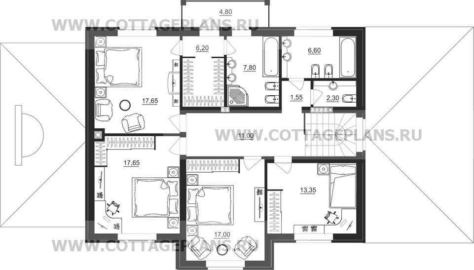 Поэтажные планы проект дома 29-16 общ. площадь 226,60 м2