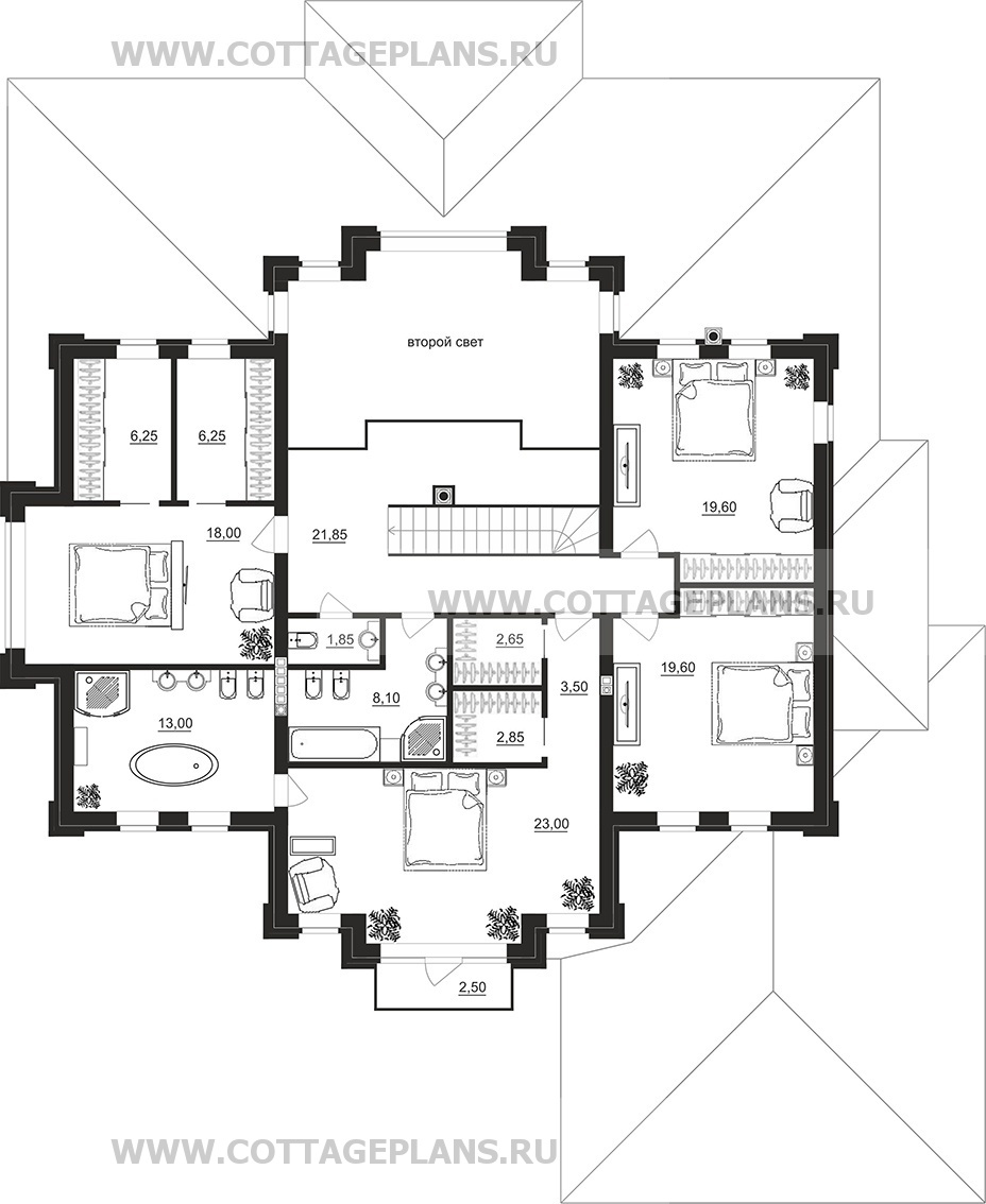 Поэтажные планы проект дома 200-31 общ. площадь 363,80 м2