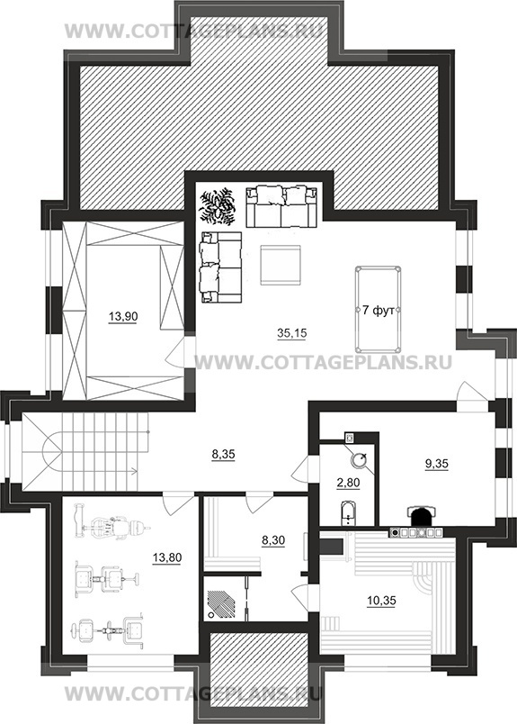 Поэтажные планы проект дома 201-76 общ. площадь 317,80 м2