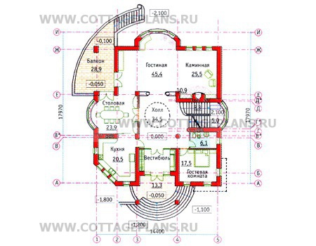 Поэтажные планы проект дома 34-17 общ. площадь 672,3м2