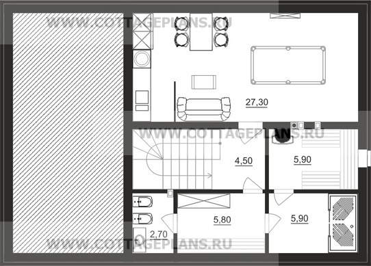 Поэтажные планы проект дома 87-07 общ. площадь 184,65 м2