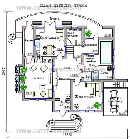 Поэтажные планы проект дома 32-07 общ. площадь 301,0м2