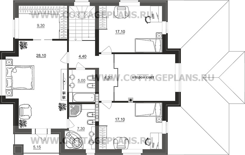 Поэтажные планы проект дома 98-17 общ. площадь 365,40м2