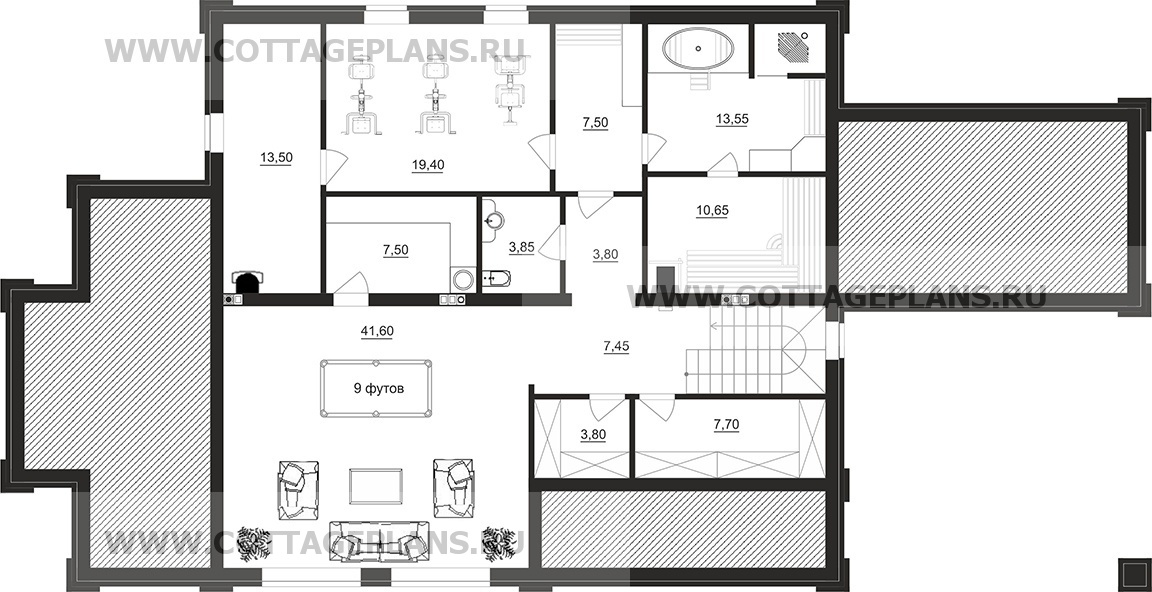 Поэтажные планы проект дома 08-69 общ. площадь 307,20 м2