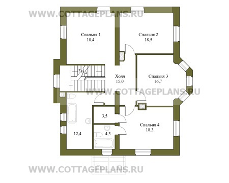 Поэтажные планы проект дома 57-03 общ. площадь 324 м2