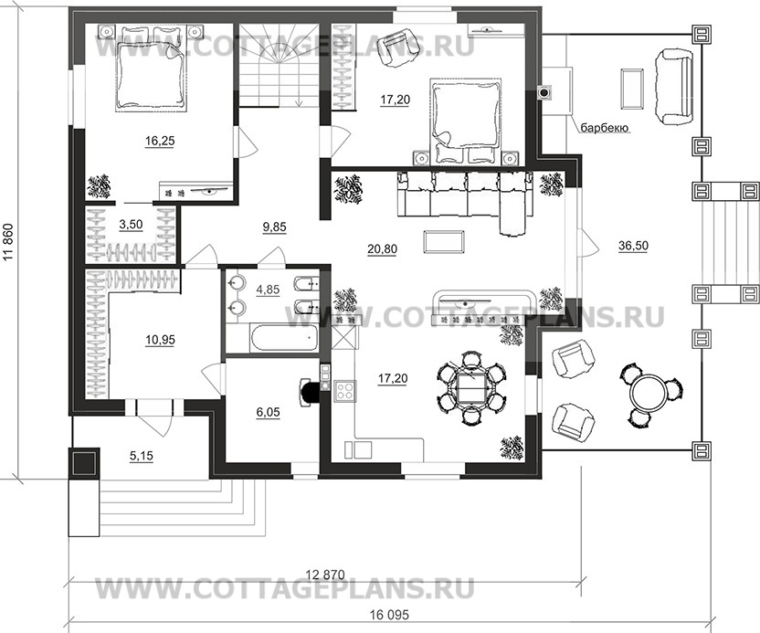 Поэтажные планы проект дома 28-36 общ. площадь 215,40 м2
