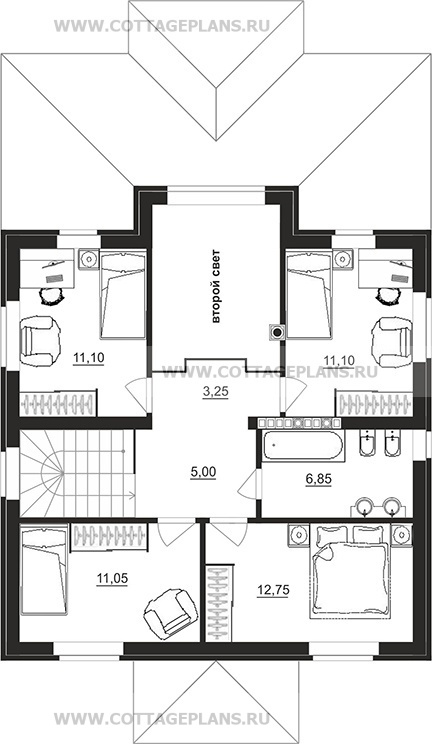 Поэтажные планы проект дома 78-00 общ. площадь 200,50 м2
