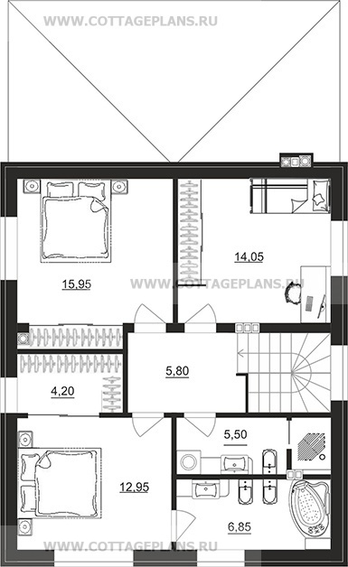 Поэтажные планы проект дома 104-80 общ. площадь 128,75 м2