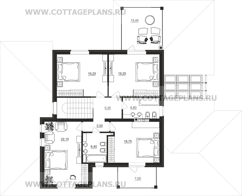 Поэтажные планы проект дома 14-52 общ. площадь 309,30 м2